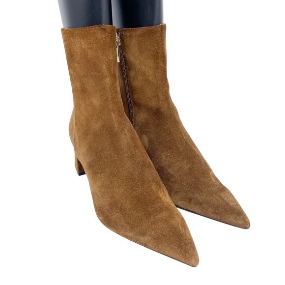 AGL Women's Mimma Brown Suede Pointed Toe Block Heel Ankle Boots EU 37 US 7 - Picture 1 of 15